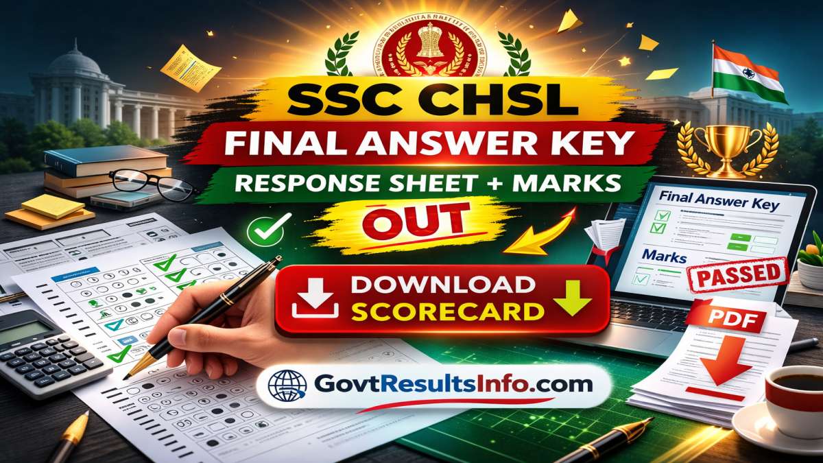 SSC CHSL Tier 1 Final Answer Key 2025 Out – Response Sheet, Marks ...
