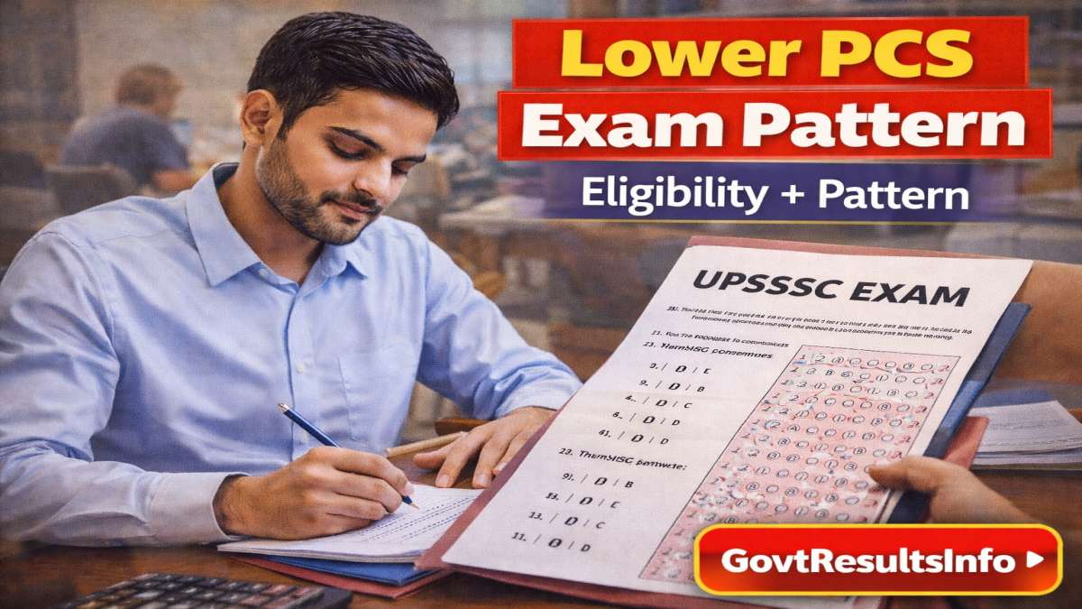 UPSSSC Lower PCS Eligibility Criteria और Exam Pattern 2026 GovtResultsInfo