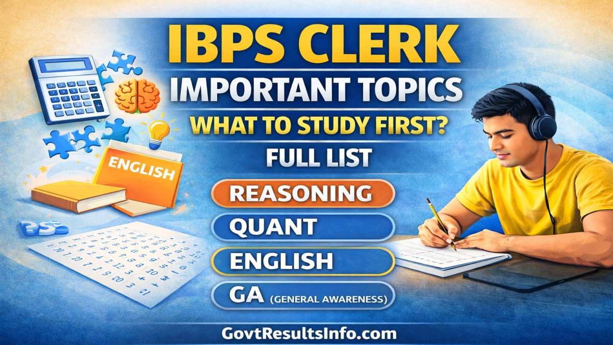IBPS Clerk Important Topics 2026: Toppers Secret List